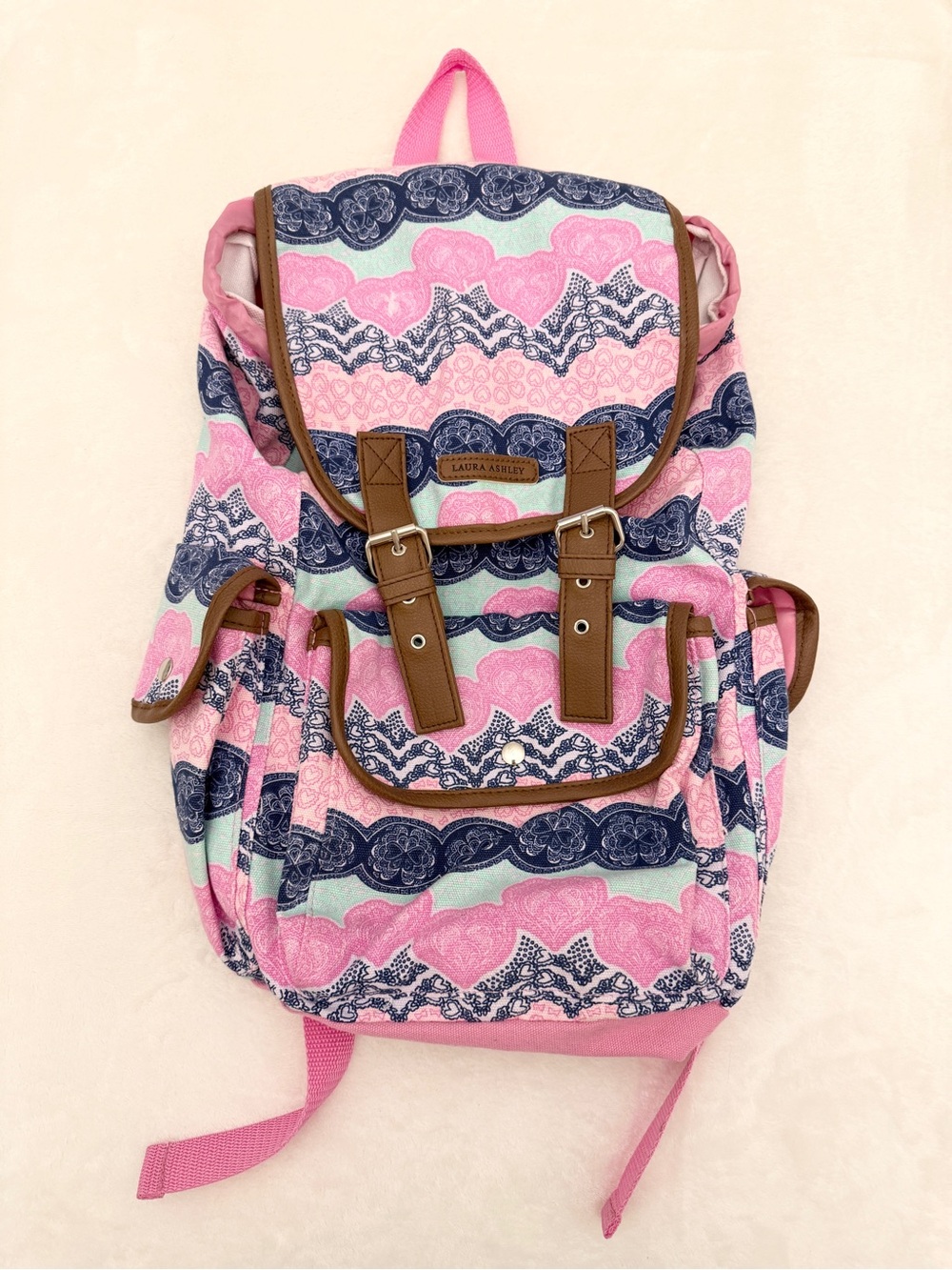 Laura Ashley Patterned Canvas Backpack